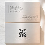 Esthetician QR Code Brushed Metal 名刺