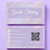 Esthetician QR Code Iridescent Pastel Opal 名刺