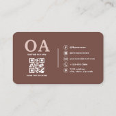 Esthetician QR Code Terracotta Wax Specialist  名刺 (裏面)