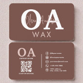 Esthetician QR Code Terracotta Wax Specialist  名刺