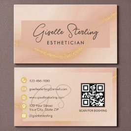 Esthetician Watercolor QR Code 名刺