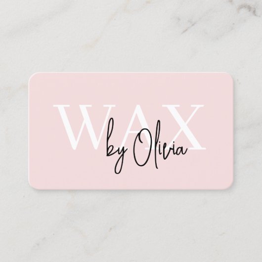 Esthetician Wax Specialist Pink QR Code 名刺 (正面)