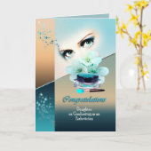 Estheticionのための卒業の娘 カード (黄色い花)