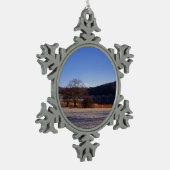 Esthwiate Water Winter Holiday CardポスターフォトB スノーフレークピューターオーナメント (左)