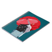 Estilizado Vermelho Figurativo Moda Japonesa ノートブック (左側)
