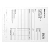 Estimate Form Professional Business ノートパッド (正面)