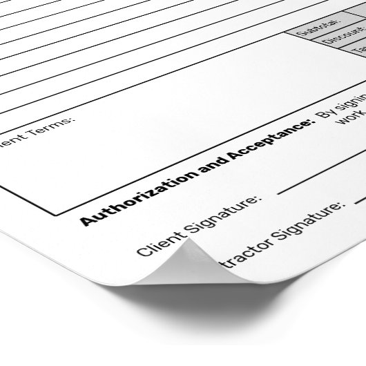 Estimate Quote Job Proposal Forms Contractor ポスター (角)