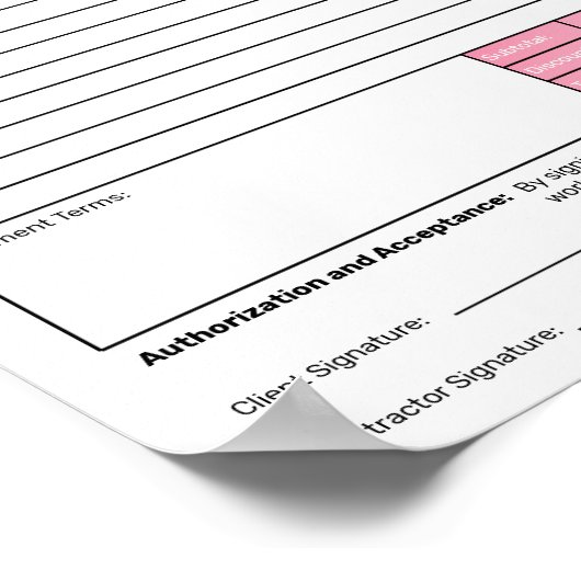 Estimate Quote Job Proposal Forms Contractor Green ポスター (角)