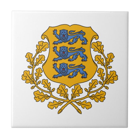 Estonia country coat arms symbol emblem flag タイル (正面)