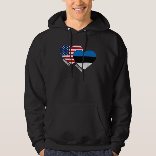 Estonia Flag  Estonian American Pride Vintage パーカ (正面)