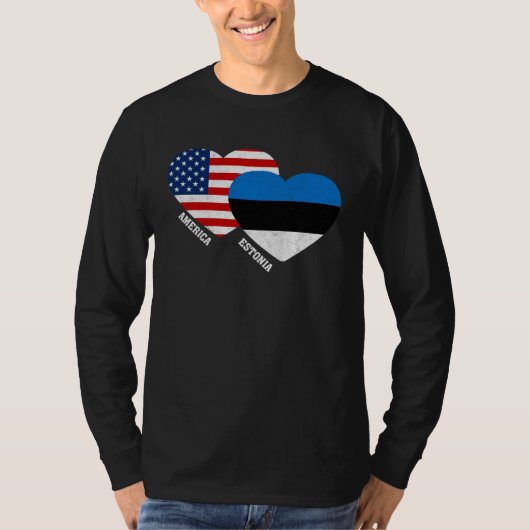 Estonia Flag  Estonian American Pride Vintage Tシャツ (正面)