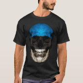 Estonia Flag Skull Estonian Roots Proud Patriotic Tシャツ (正面)