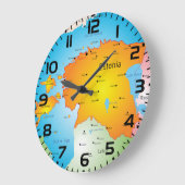 Estonia Map Baltic Country and Cities ラージ壁時計 (傾斜)