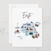 Estonia travel map ポストカード (正面/裏面)