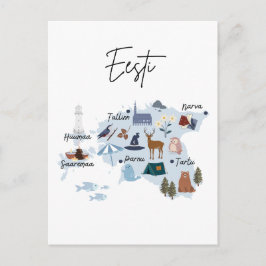 Estonia travel map ポストカード
