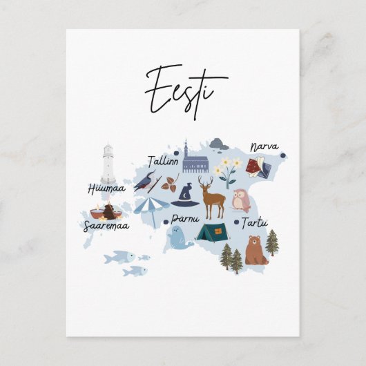 Estonia travel map ポストカード (正面)