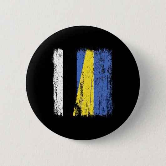 Estonia Ukraine Half Flag Estonian Ukrainian Herit 缶バッジ (正面)