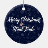 Estonian American Bilingual Merry Christmas セラミックオーナメント (裏面)