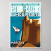 Estoril Cascaisポルトガルのヴィンテージ旅行ポスター ポスター (正面)