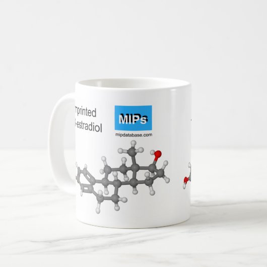 estradiolのテンプレートのマグの球および棒 コーヒーマグカップ (正面左)