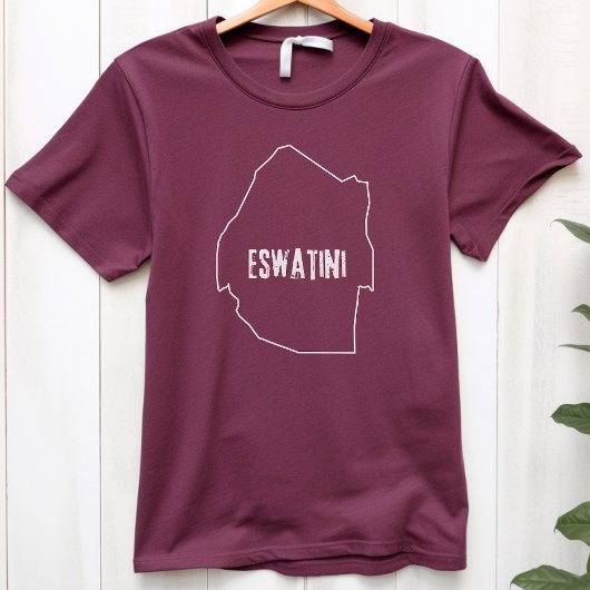 Eswatini国地図アウトラインSwaziland Swazi Line Tシャツ