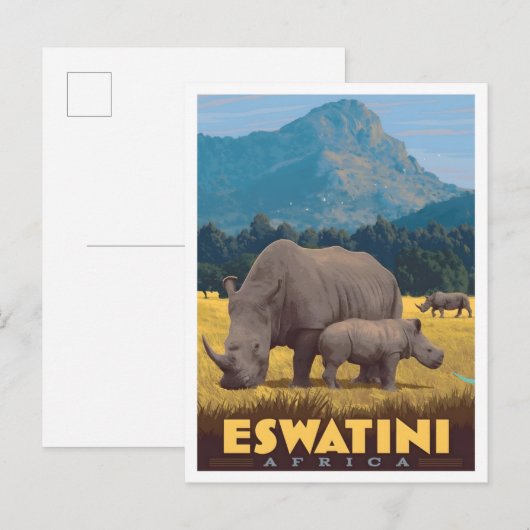 Eswatini Africa Vintage Travel  ポストカード (正面/裏面)