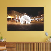 Esztergomハンガリーのクリスマスお祝い キャンバスプリント (インサイチュ (リビング))