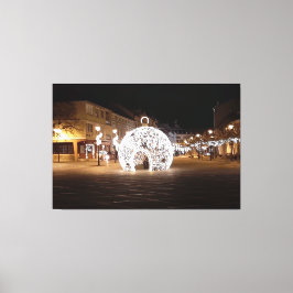 Esztergomハンガリーのクリスマスお祝い キャンバスプリント