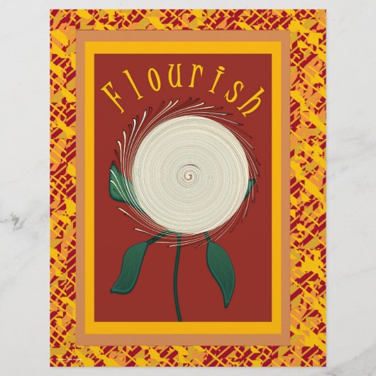 ET Flourish Flower Scrapbook Paper 2-Sided Page (裏面)