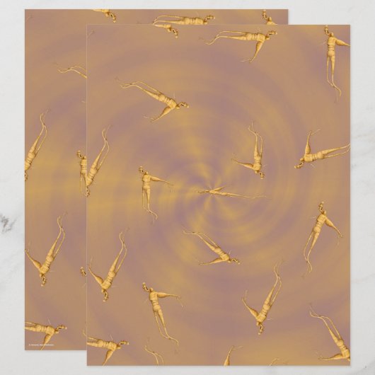 ET Ginseng Man Scrapbook Paper 2-Sided Page (正面/裏面)