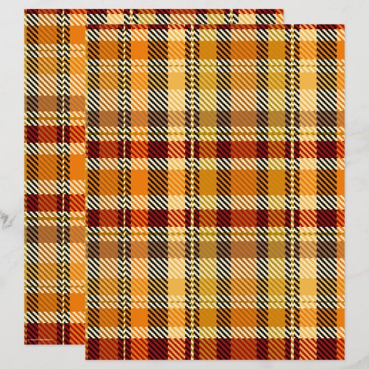 ET Plaid Scrapbook Paper 2-Sided Page (正面/裏面)