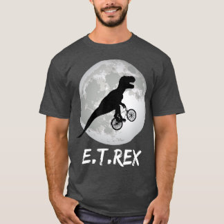 ET Rex Funny Dinosaur TRex on Bike over the Tシャツ