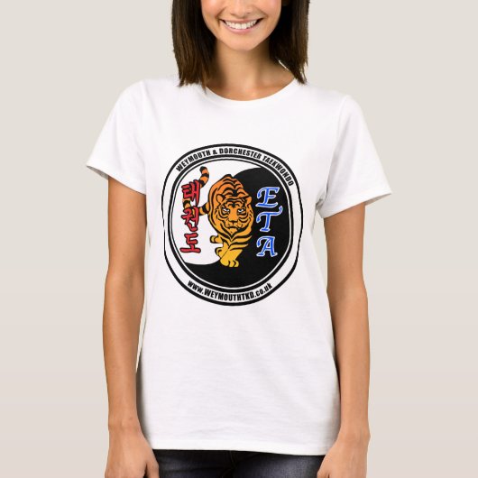 ETAのティー-前部プリントのロゴの女性 Tシャツ (正面)