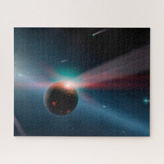 Eta Corviシステムの彗星の嵐。 ジグソーパズル (横)