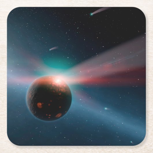 Eta Corviシステムの彗星の嵐。 スクエアペーパーコースター (正面)