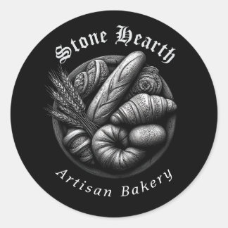 Etched Bread Basket Thank You Classic Round Stick ラウンドシール