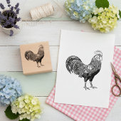 Etched Rooster Stamp for Art and Crafts ラバースタンプ