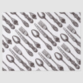 Etched Vintage Silverware Pattern Classic Foodie 薄葉紙 (正面)
