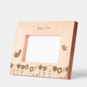 Etched Wooden Folk Art Birds and Flowers Photo  レーザー彫刻フレーム (左)