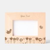 Etched Wooden Folk Art Birds and Flowers Photo  レーザー彫刻フレーム (正面)