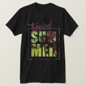 Été Tropical Chic Graphique Vacances Soleil Tシャツ (デザイン正面)