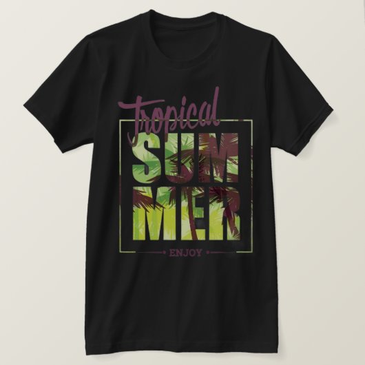 Été Tropical Chic Graphique Vacances Soleil Tシャツ (デザイン正面)