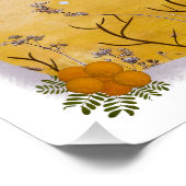 Etéreo Ocre Contemporâneo Floral Lunar Arte ポスター (コーナー)
