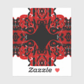 Eternal Abstract Red Black White Fluid Art シール (シート)