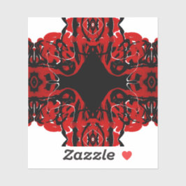 Eternal Abstract Red Black White Fluid Art シール