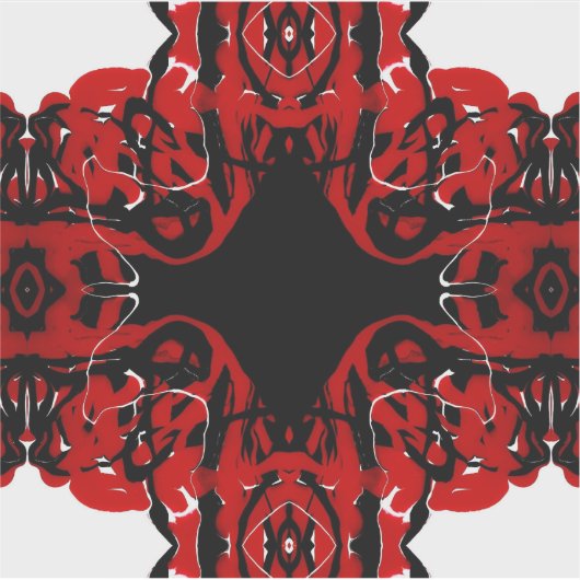 Eternal Abstract Red Black White Fluid Art シール (正面)