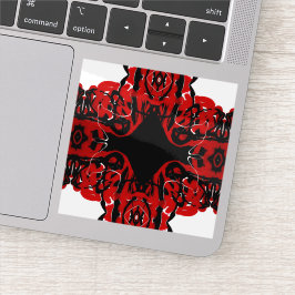 Eternal Abstract Red Black White Fluid Art シール