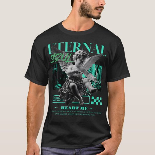 Eternal Angel Black Green Glow 3S Matching Tee For Tシャツ (正面)