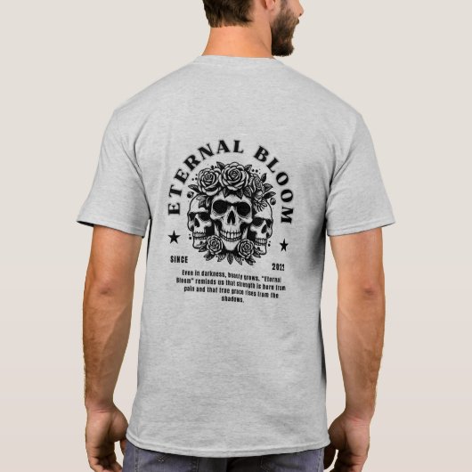 Eternal Bloom Gothic Skull T-Shirt Tシャツ (裏面)
