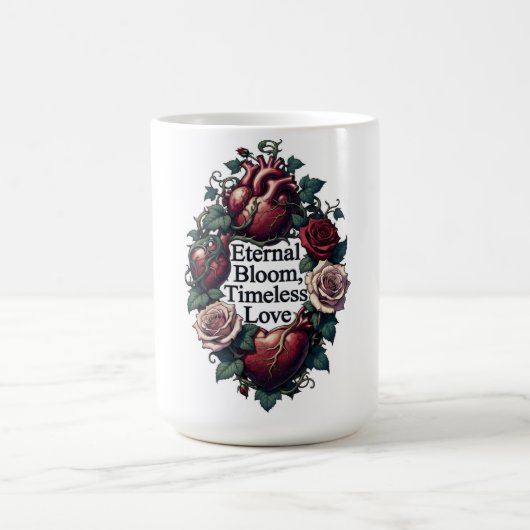 Eternal Bloom Timeless Love Entwined Hearts T-Shir コーヒーマグカップ (中央)